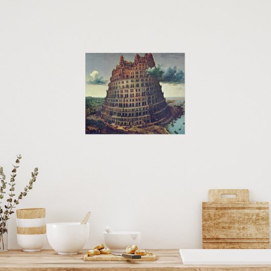 Poster Pieter Bruegel l'Ancien - La Tour de Babel (Cuisine)