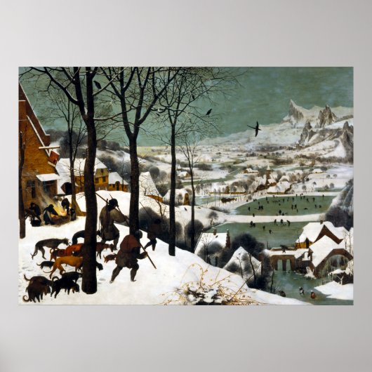 Poster Pieter Bruegel les Chasseurs d'Aînés dans la neige (Devant)