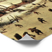 Poster Pieter Bruegel - Paysage hivernal avec patineurs (Coin)