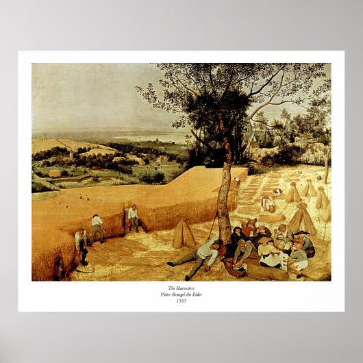 Poster Pieter Bruegel's The Harvesters (1565) (Devant)