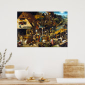 Poster Pieter Brueghel Proverbes de Nétherlandise (Cuisine)