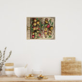 Poster Pieter Casteels, douze mois de fruits, mars (Cuisine)