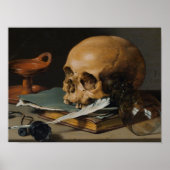 Poster Pieter Claesz : Silence Life with a Skull (Devant)