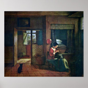 Poster Pieter de Hooch - un devoir de mères