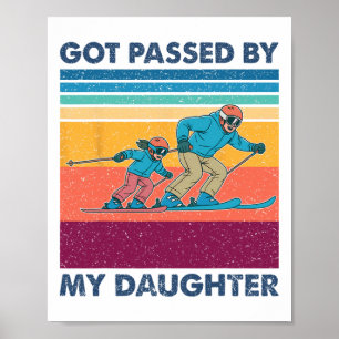 Poster Piétiné par ma fille Drôle de ski Hommes Femmes _1