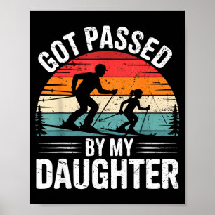 Poster Piétiné par ma fille Ski Papa Rétro Neige Srts Des