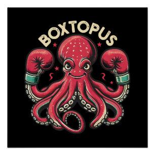 Poster Pieuvre Boxeuse - Boxtopus