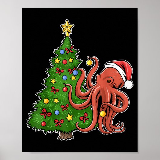 Poster Pieuvre de Noël (Devant)