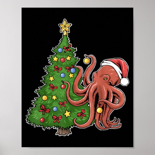 Poster Pieuvre de Noël (Devant)