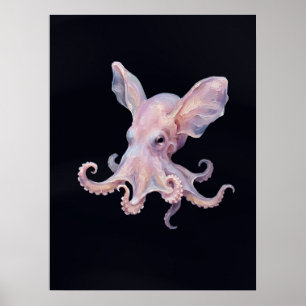 Poster Pieuvre Dumbo — Peinture à l'huile Impasto de haut