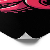 Poster Pieuvre mignonne aux ballons de coeur, Saint-Valen (Coin)