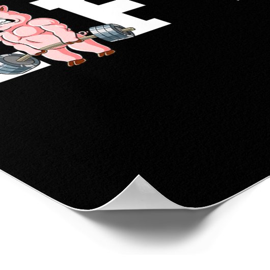 Poster Pig Gym Entraînement Poids Ascenseur (Coin)