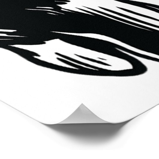 Poster Pig Head Farm Animal Drawing in Black White (Coin)