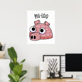 Poster Pig-loo Drôle de Pun Igloo (Bureau à domicile)