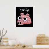 Poster Pig-loo Drôle de Pun Igloo Fond Sombre (Cuisine)