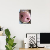 Poster Pig rose gros plan photo (Bureau à domicile)