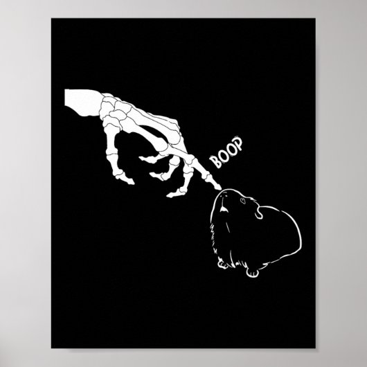Poster Pig Scary Skeleton Main Boop Funny Éffrayant Hallo (Devant)