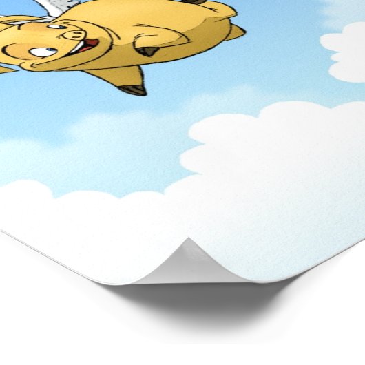 Poster Pig volant dans les nuages (Coin)