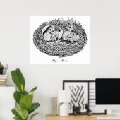 Poster Pigeon Nest Babies (Bureau à domicile)