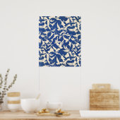 Poster Pigeons in White and Blue (Cuisine)