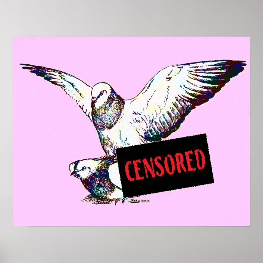 Poster Pigeons Mating:  Censored! (Devant)