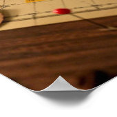 Poster Piges et points de repère de la carte mondiale (Coin)