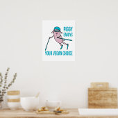 Poster Piggy Enjoys Your Vegan Choice - (Cuisine)