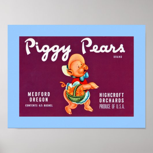 Poster Piggy Pears (Devant)