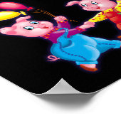 Poster piglet rose joyeux (Coin)