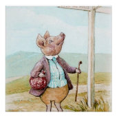 Poster Pigling Bland allant au marché par Beatrix Potter (Devant)