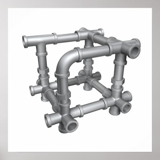 Poster pijpkubus (Voorkant)