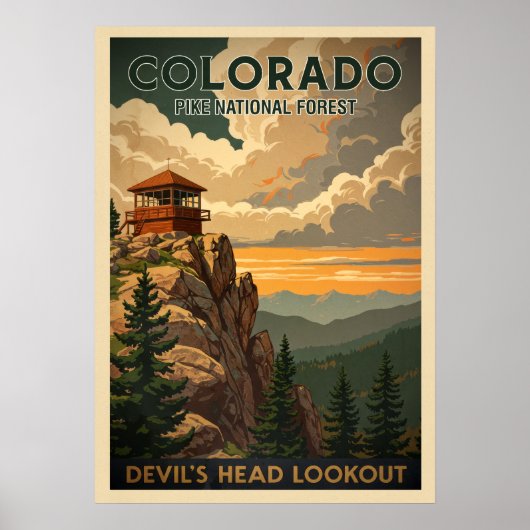 Poster Pike National Forest - Devil's Head Outlook V01 (Devant)