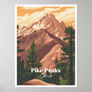 Poster Pike Peaks Colorado Oeuvres d'art Lieu de voyage