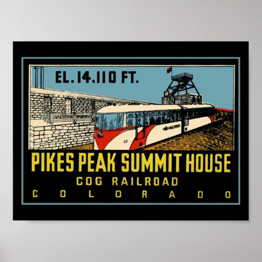 Poster Pikes Peak COG Railway (Devant)