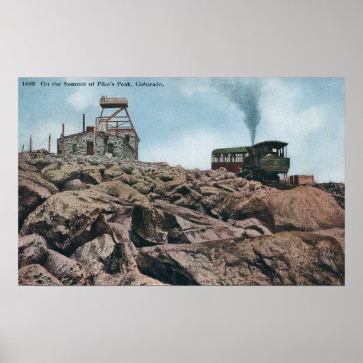 Poster Pikes Peak, Colorado - Au Sommet (Devant)