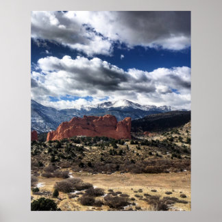 Poster Pikes Peak et Jardin des Dieux Colorado Springs
