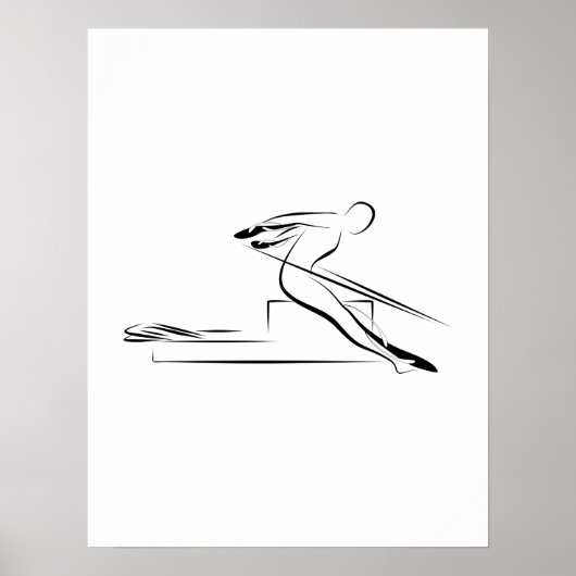 Poster Pilates - cheval inverse sur le réformateur (Devant)