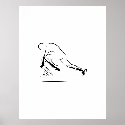 Poster Pilates - étirement du genou sur le réformateur (Devant)