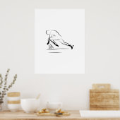 Poster Pilates - étirement du genou sur le réformateur (Cuisine)