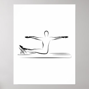 Poster Pilates - massage d'estomac sur l'affiche du réfor