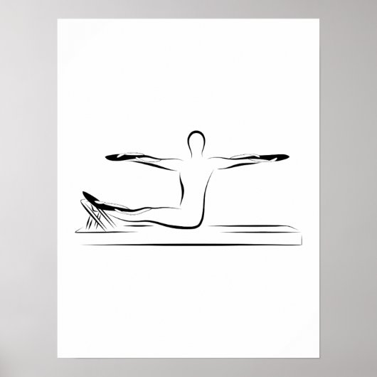 Poster Pilates - massage d'estomac sur l'affiche du réfor (Devant)