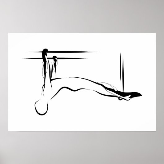 Poster Pilates Pose Pull Up Pose - Cadillac (Devant)