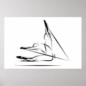 Poster Pilates Pose Railing sur le réformateur (Devant)