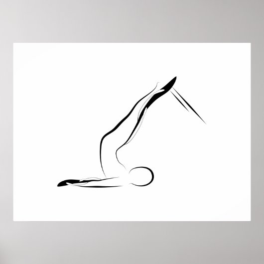 Poster Pilates Pose une épine courte sur le réformateur (Devant)