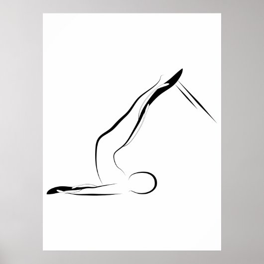 Poster Pilates Pose une épine courte sur le réformateur (Devant)