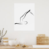 Poster Pilates Pose une épine courte sur le réformateur (Cuisine)