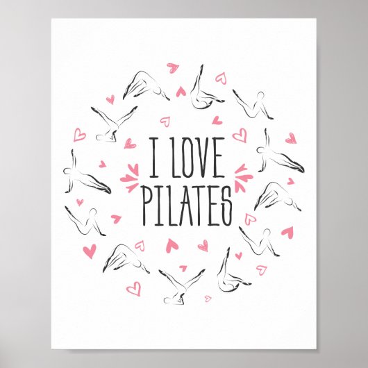 Poster Pilates Poses en forme de cercle I LOVE PILATES (Devant)