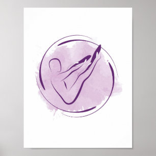 Poster Pilates Rocker Pose Aquarelle Pilates Pose