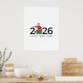 Poster Pilates Santa Bonne Année (Cuisine)
