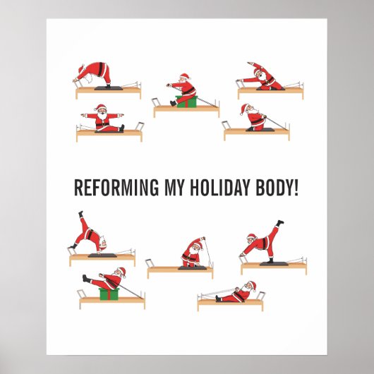 Poster Pilates Santa Reformer Noël (Devant)